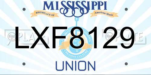 LXF8129 Mississippi License Plate