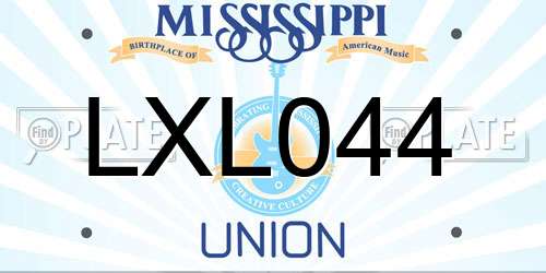 LXL044 Mississippi License Plate