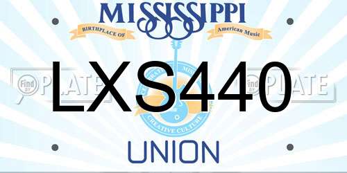 LXS440 Mississippi License Plate