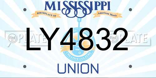 LY4832 Mississippi License Plate