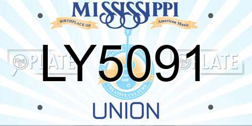 LY5091 Mississippi License Plate