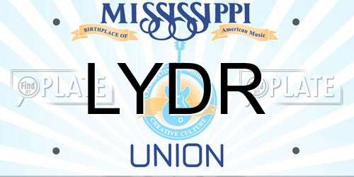 LYDR Mississippi License Plate