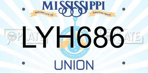 LYH686 Mississippi License Plate
