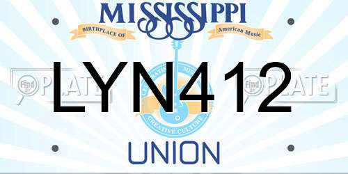 LYN412 Mississippi License Plate