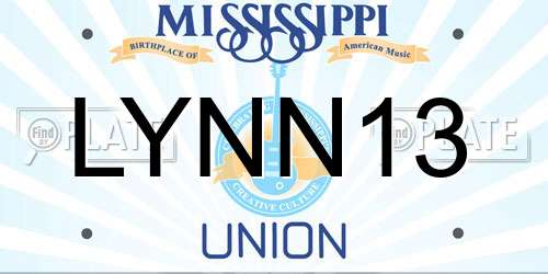 LYNN13 Mississippi License Plate