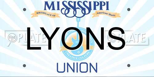 LYONS Mississippi License Plate
