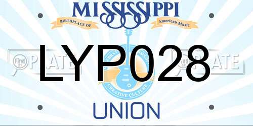 LYP028 Mississippi License Plate