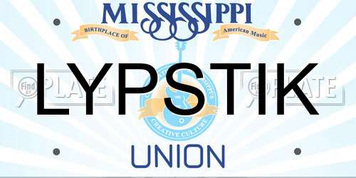 LYPSTIK Mississippi License Plate