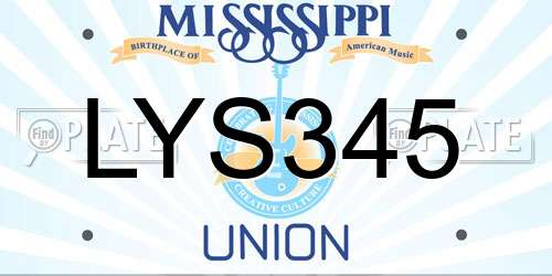 LYS345 Mississippi License Plate