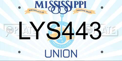 LYS443 Mississippi License Plate