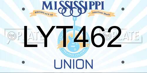 LYT462 Mississippi License Plate