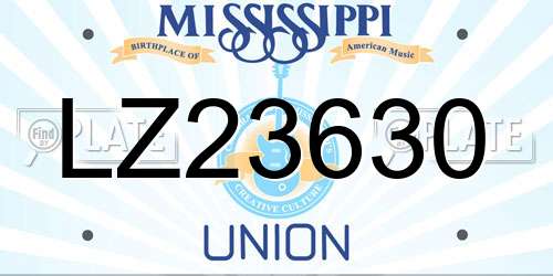 LZ23630 Mississippi License Plate