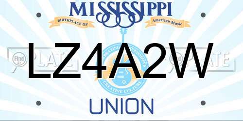 LZ4A2W Mississippi License Plate
