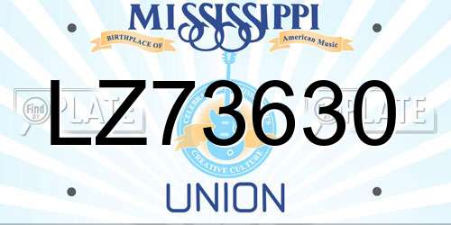 LZ73630 Mississippi License Plate