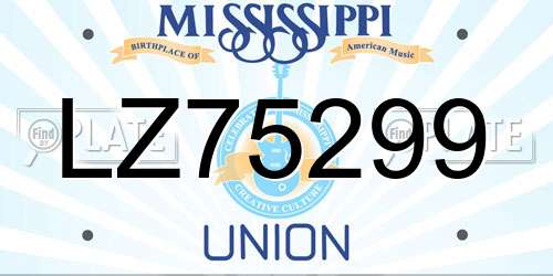 LZ75299 Mississippi License Plate