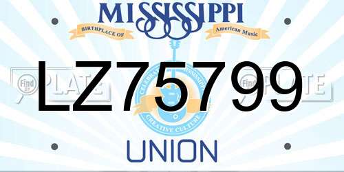 LZ75799 Mississippi License Plate