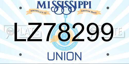 LZ78299 Mississippi License Plate