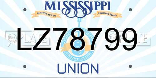LZ78799 Mississippi License Plate