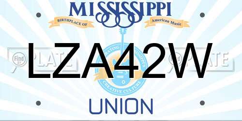 LZA42W Mississippi License Plate