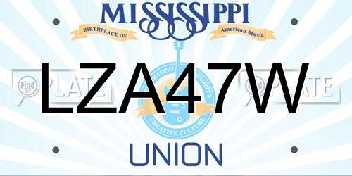 LZA47W Mississippi License Plate