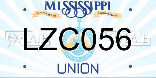 LZC056 Mississippi License Plate