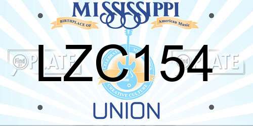 LZC154 Mississippi License Plate