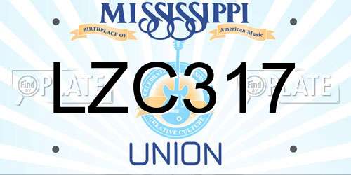 LZC317 Mississippi License Plate