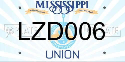 LZD006 Mississippi License Plate