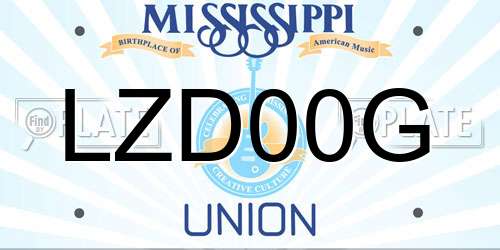 LZD00G Mississippi License Plate