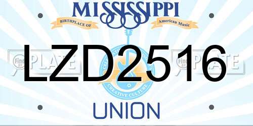 LZD2516 Mississippi License Plate
