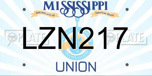 LZN217 Mississippi License Plate