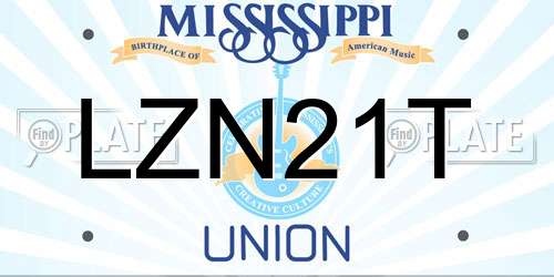 LZN21T Mississippi License Plate