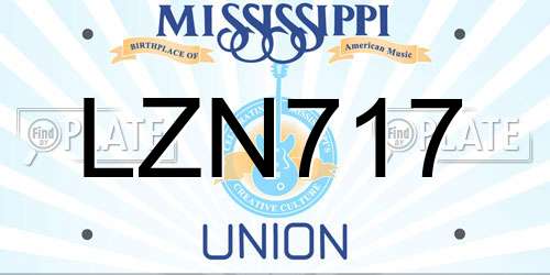 LZN717 Mississippi License Plate