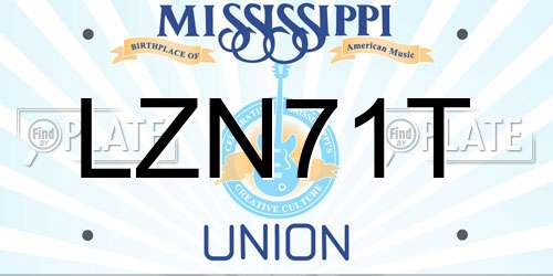 LZN71T Mississippi License Plate