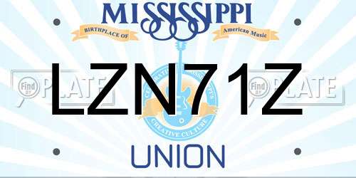 LZN71Z Mississippi License Plate