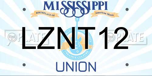 LZNT12 Mississippi License Plate