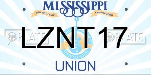 LZNT17 Mississippi License Plate