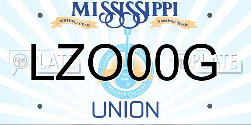 LZO00G Mississippi License Plate