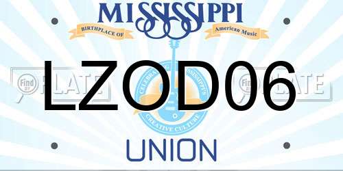 LZOD06 Mississippi License Plate