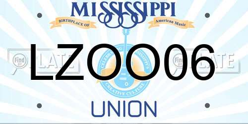 LZOO06 Mississippi License Plate