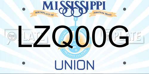 LZQ00G Mississippi License Plate
