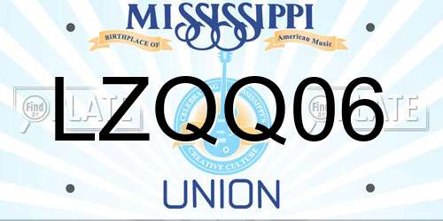 LZQQ06 Mississippi License Plate