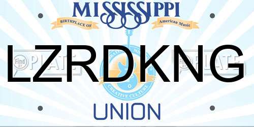 LZRDKNG Mississippi License Plate