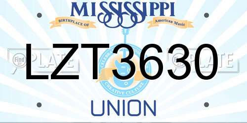 LZT3630 Mississippi License Plate
