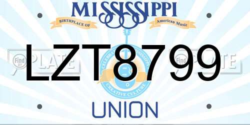 LZT8799 Mississippi License Plate
