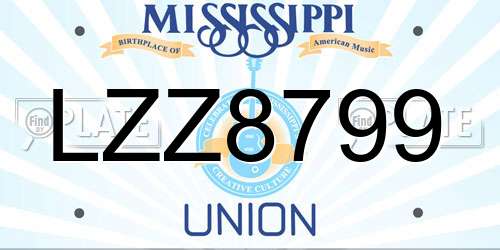 LZZ8799 Mississippi License Plate