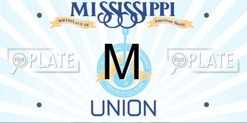 M Mississippi License Plate