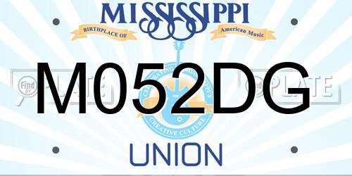 M052DG Mississippi License Plate