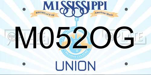M052OG Mississippi License Plate