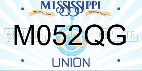 M052QG Mississippi License Plate
